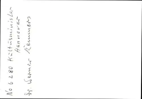 Ak Politiker Werner Remmers, Kultusminister, Portrait, Autogramm