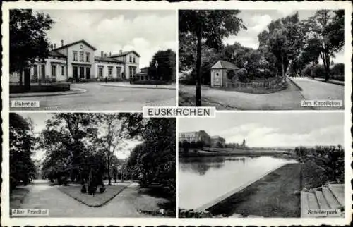 Ak Euskirchen Nordrhein Westfalen, Bahnhof, Kapellchen, Alter Friedhof, Schillerpark