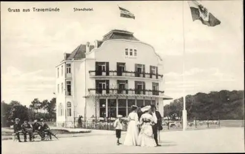 Ak Ostseebad Travemünde Lübeck, Strandhotel, Personen