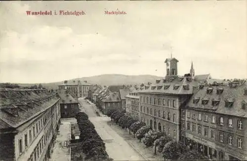 Ak Wunsiedel im Fichtelgebirge Oberfranken, Marktplatz