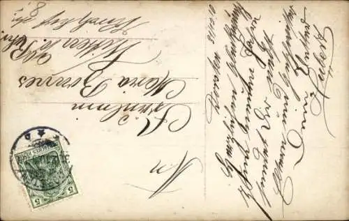 Ak Glückwunsch Neujahr, Kind, Skifahrt