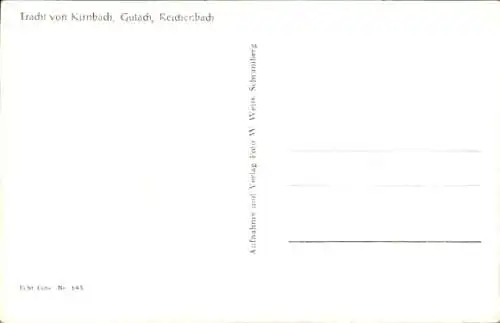 Ak Schwarzwaldtracht, Frau-Porträt, Kirnbach
