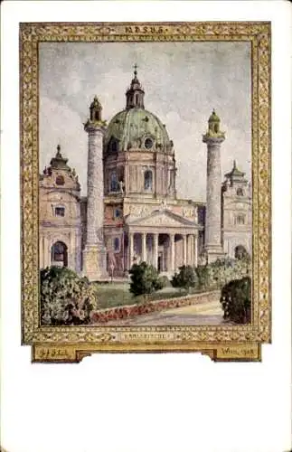 Künstler Ak Wien 4 Wieden, 10. Deutsches Sängerbundfest 1928, Karlskirche