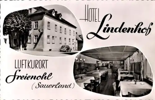 Ak Freienohl Meschede im Sauerland, Hotel Lindenhof, Gasthof