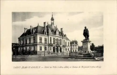 Ak Saint Jean d'Angély Charente Maritime, Rathaus, Statue de Regnaud