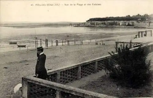 Ak Fouras Charente Maritime, Vue de la Plage, des Falaises