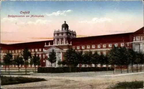 Ak Krefeld Nordrhein Westfalen, Realgymnasium am Moltkeplatz