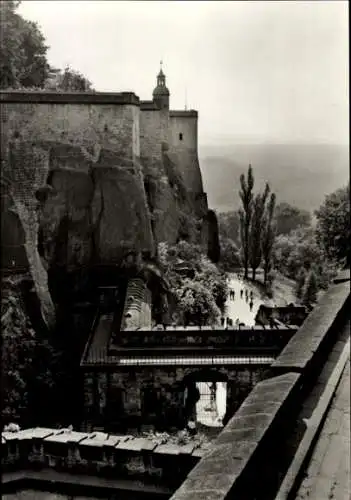 Ak Königstein an der Elbe Sächsische Schweiz, Festung Königstein, Blick von der Georgenbastei