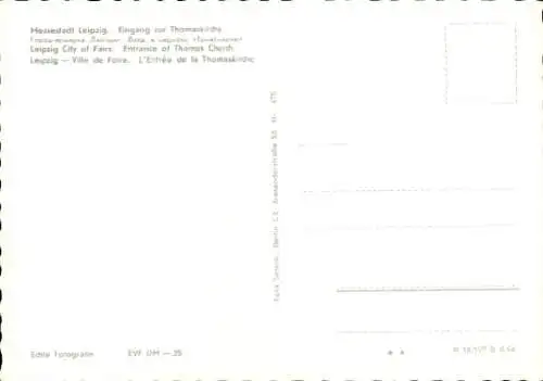 Ak Leipzig in Sachsen, Thomaskirche, Eingang