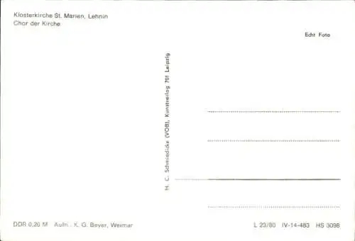 Ak Kloster Lehnin in der Mark, Klosterkirche St. Marien, Chor