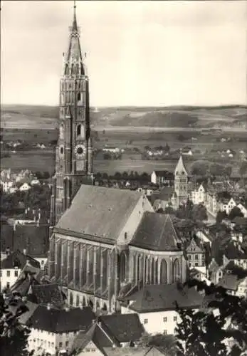 Ak Landshut in Niederbayern, Gotische Dome, St. Martin, Blick von Südwesten