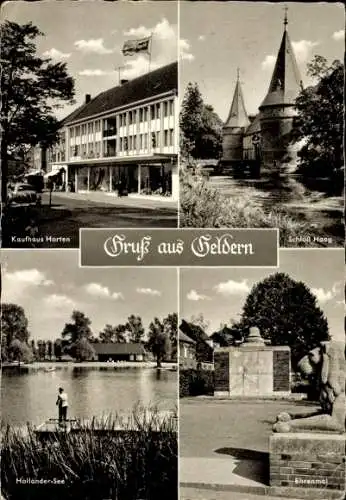 Ak Geldern am Niederrhein, Kaufhaus Horten, Schloss Haag, Holländer See, Ehrenmal