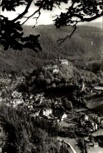 Ak Schwarzburg in Thüringen, Gesamtansicht, Blick vom Trippstein