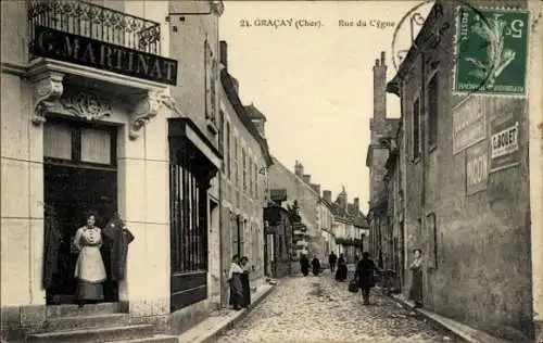 Ak Graçay Cher, Rue du Cygne, G. Martinat