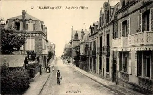 Ak Villers sur Mer Calvados, Rue Paris d’Illins