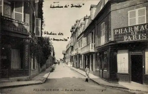 Ak Villers sur Mer Calvados, Rue du Presbytere