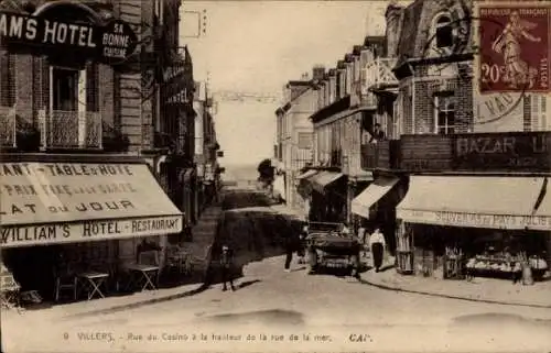 Ak Villers sur Mer Calvados, Rue du Casino auf der Höhe der Rue de la Mer