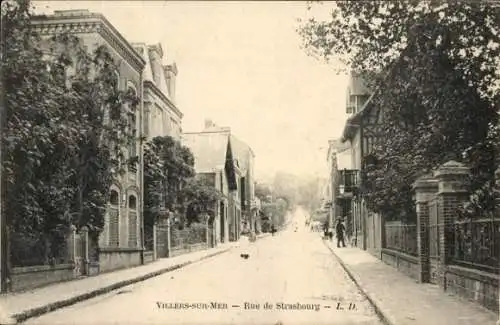 Ak Villers sur Mer Calvados, Rue de Straßburg