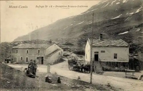 Ak Mont Cenis Savoie, französisch-italienische Grenze