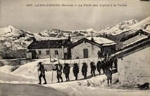 Ak Lanslebourg Savoie, Poste des Alpins in la Turra