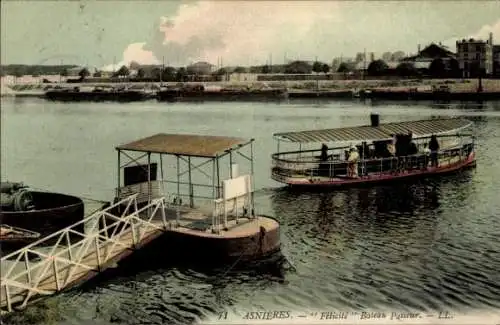 Ak Asnières sur Seine Hauts-de-Seine, Felicite Bateau Passeur