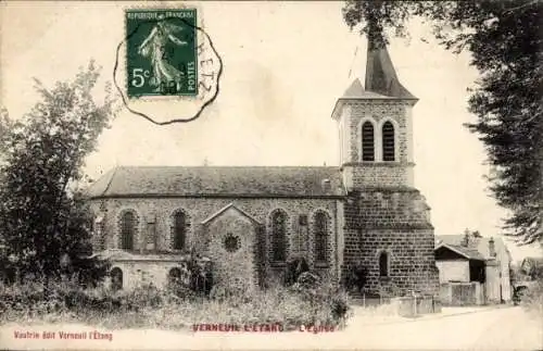 Ak Verneuil l'Étang Seine et Marne, Kirche