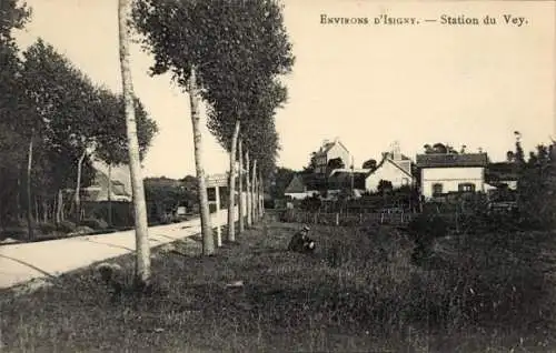 Ak Le Vey Calvados, Station, Environs d'Isigny