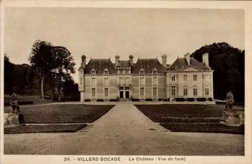 Ak Villers Bocage Calvados, Schloss, vue de face