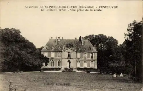 Ak Vendeuvre Calvados, Schloss, vue prise de la route