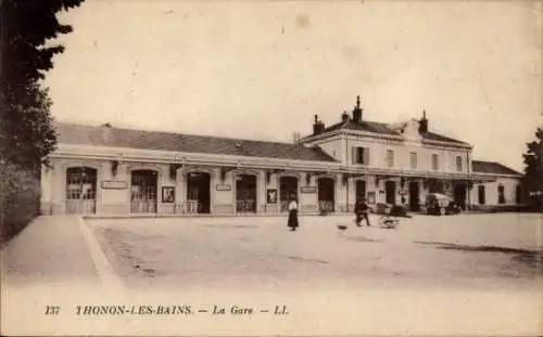 Ak Thonon les Bains Haute Savoie, Bahnhof