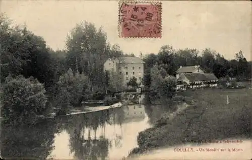 Ak Couilly Pont aux Dames Seine et Marne, un Moulin sur le Morin