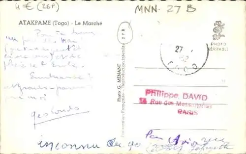 Ak Atakpamé in Togo, Marktleben, Einheimische