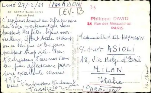 Ak Lomé Togo, Mutter mit Baby