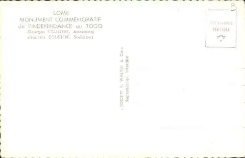 Ak Lome Togo, Denkmal