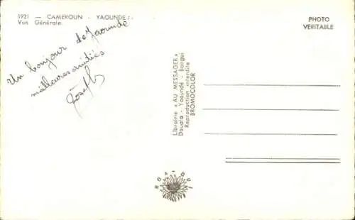 Ak Yaoundé Kamerun, Gesamtansicht, Panoramablick auf die Stadt