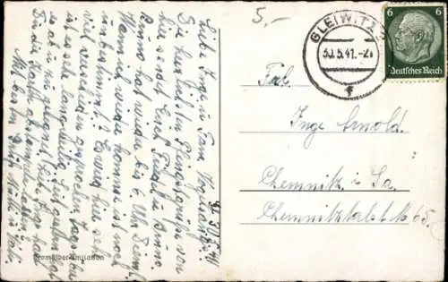 Ak Gliwice Gleiwitz Oberschlesien, Bahnhof, Landesfrauenklinik, Wilhelmstraße
