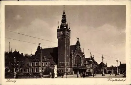 Ak Gdańsk Danzig, Hauptbahnhof