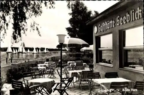 Ak Berlin Spandau Kladow, Gaststätte Seeblick, Terrasse, Segelboote