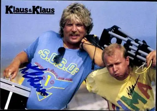 Ak Sänger Klaus und Klaus, Portrait, Autogramme