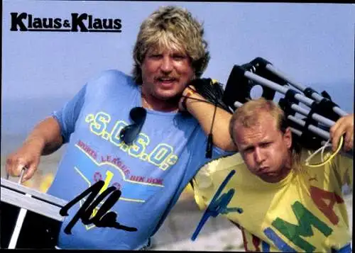 Ak Sänger Klaus und Klaus, Portrait, Autogramm