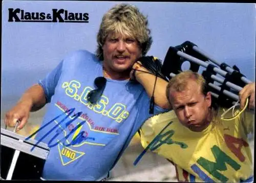 Ak Sänger Klaus und Klaus, Portrait, Autogramm