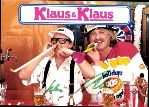 Ak Sänger Klaus und Klaus, Portrait, Autogramm