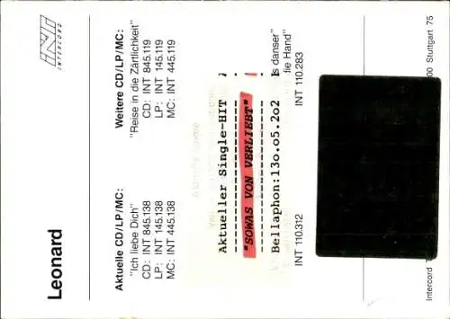 Ak Sänger Leonard, Portrait, Autogramm