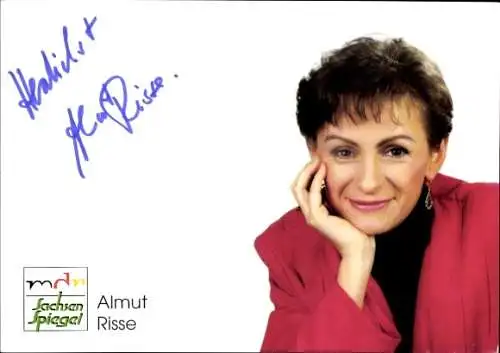 Ak Journalistin und Moderatorin Almut Risse, Almut Rudel, Portrait, MDR, Autogramm