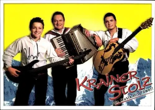 Ak Musikgruppe Krainer Stolz, Portrait, Autogramm