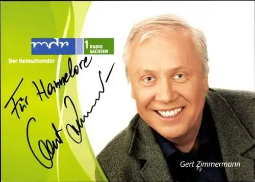 Ak Schauspieler Gert Zartmann, Portrait, Autogramm, mdr, Radio Sachsen