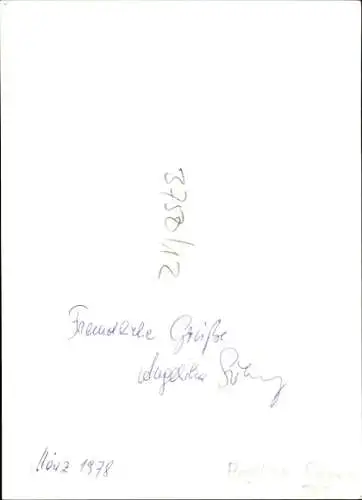 Ak Schauspielerin Angelika S., Portrait, Autogramm