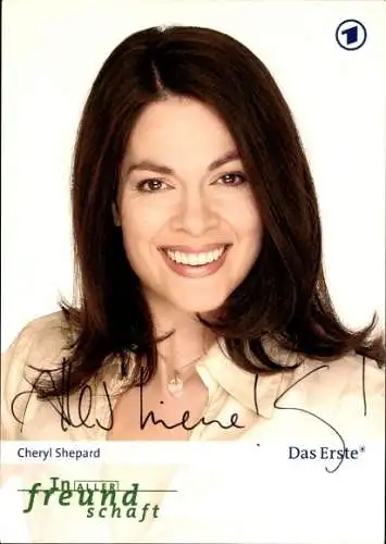 Ak Schauspielerin Cheryl Shepard, Portrait, Autogramm, TV Serie In aller Freundschaft, Das Erste