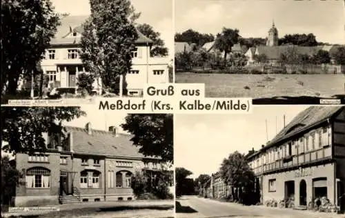 Ak Messdorf Meßdorf Bismark in der Altmark, Gasthof Weidmannsheil, Kinderheim, Konsum