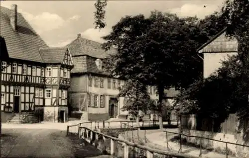 Ak Großbodungen im Eichsfeld Thüringen, Fleckenstraße, Fachwerkhäuser